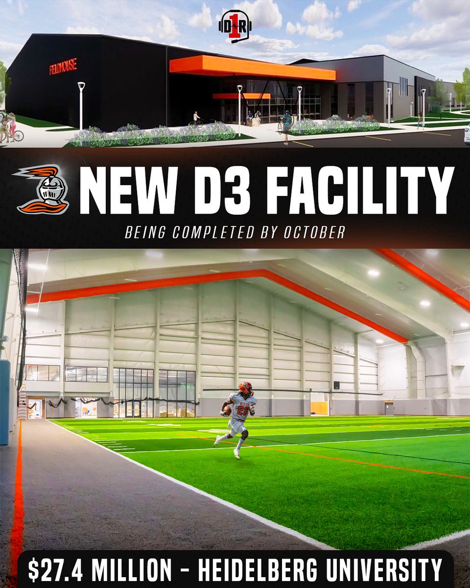 Division 1 Rejects (@d1_rejects) on Twitter photo A 𝐦𝐚𝐣𝐨𝐫 addition for <a href="/BergFootball/">Heidelberg Football</a> 👀
This new indoor facility on campus will service all athletic teams, including their D3 football squad 👏
#D1R | #D3FB A 𝐦𝐚𝐣𝐨𝐫 addition for <a href="/BergFootball/">Heidelberg Football</a> 👀
This new indoor facility on campus will service all athletic teams, including their D3 football squad 👏
#D1R | #D3FB