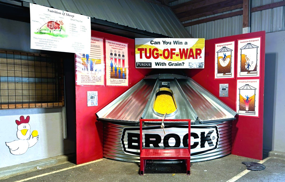 #PurdueExtension <a href="/NatlAgrAbility/">National AgrAbility</a> is in the <a href="/NationalFFA/">National FFA</a> Building at the <a href="/IndyStateFair/">Indiana State Fair</a> showing how accessible equipment like a tractor lift helps farmers of all abilities keep working. Visitors can also take on the grain bin tug of war and learn about farm safety. Learn more: