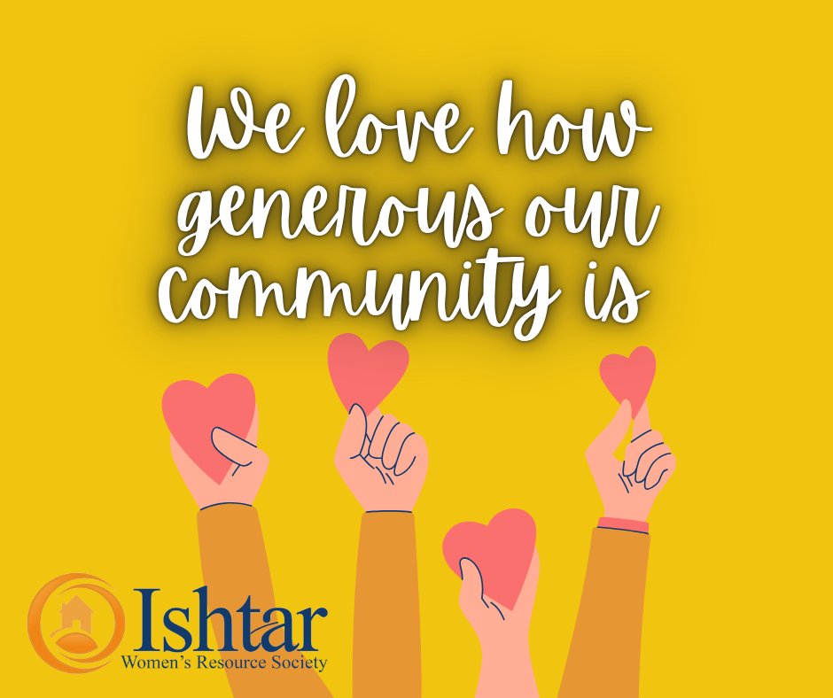 More Ways to Give 💛
🧥 New clothing
💄 Unopened hygiene &amp; makeup
🎁 Gift cards
💳 Financial gifts
🧡 Legacy donations
🚗 Donate your car (via Donate a Car Canada)Only new items, please!
➡️ ishtarsociety.org/how-to-give/
#GiveBack #InKindDonations #SupportYouth #NewOnly #CommunityLove