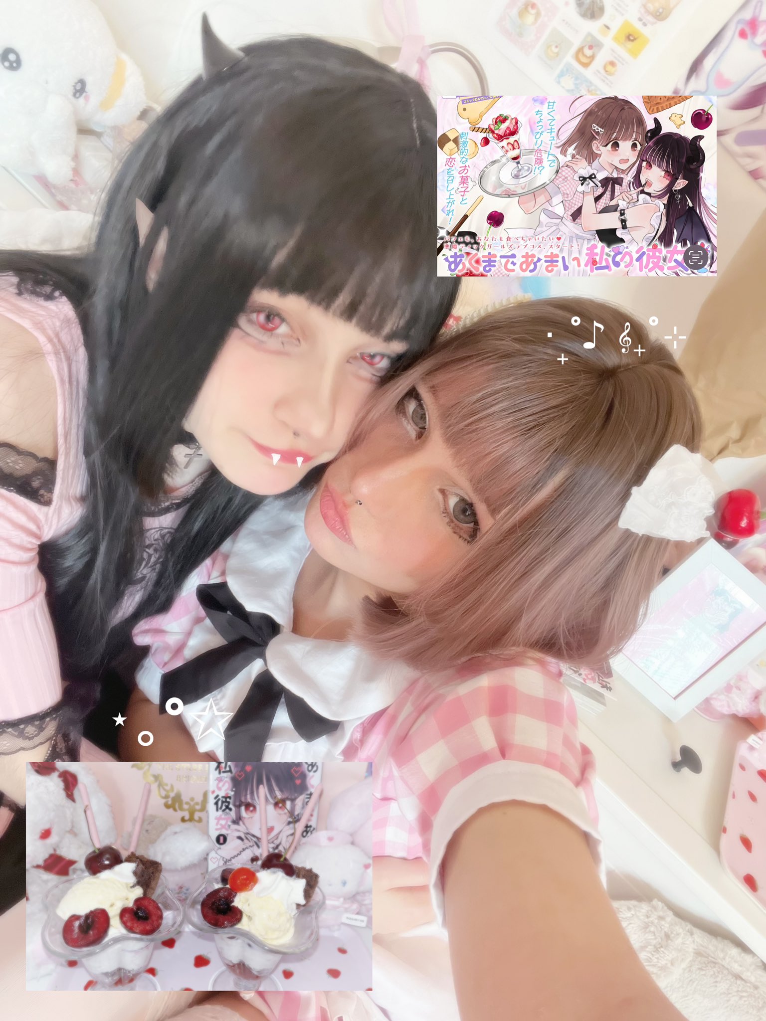 百合展2025 やとさきはる　あくまであまい私の彼女　イラスト入り直筆サイン本 やとさきはる/あくまであまい私の彼女/タペストリー[2025年1月