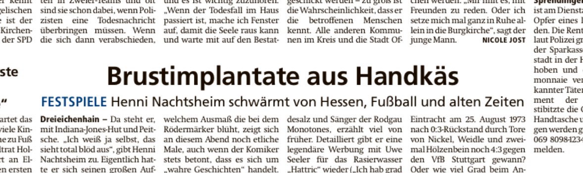 Eventuell habe ich heute einen Text mit dieser Überschrift geschrieben... 😅