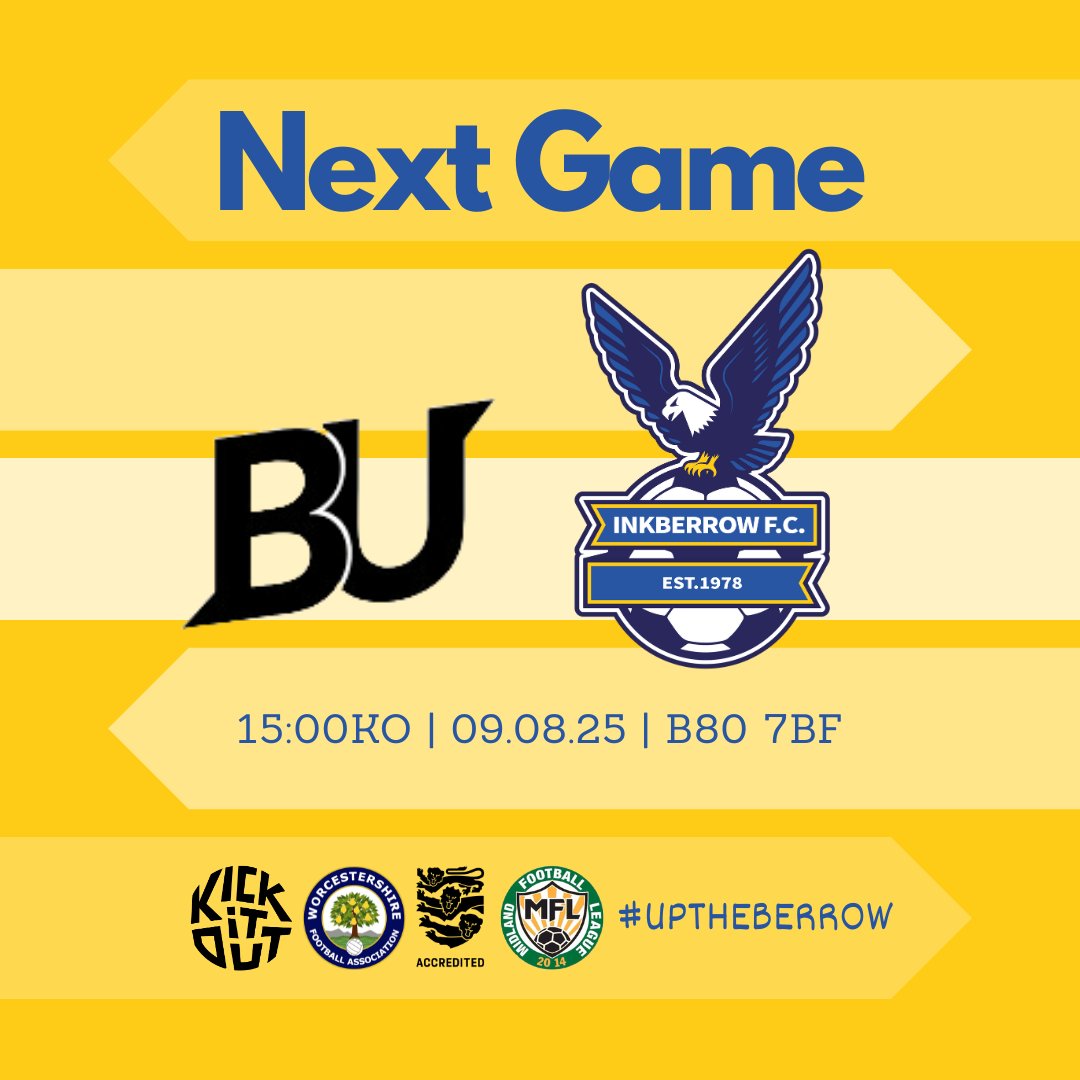 Inkberrow Football Club (@inkberrowfc) on Twitter photo A quick turnaround for the Berrow as we make the journey to Studley to face <a href="/BUFCFirst/">Birmingham United First Team</a> A quick turnaround for the Berrow as we make the journey to Studley to face <a href="/BUFCFirst/">Birmingham United First Team</a>