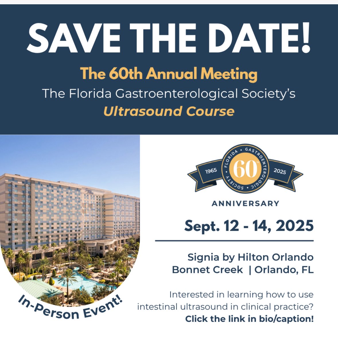 Jami Kinnucan, MD, FACG, AGAF, FCCF (@ibdgijami) on Twitter photo Florida in September? Yes please 🙋🏻♀️
Join <a href="/FLGastroSociety/">FL Gastro Society</a> in Orlando for 60th Annual Meeting including 2nd Annual hands on #IUS session
Happy 60 years #FGS 🎉
Step 1️⃣ Register flgastro.org/2025-fgs/
Step 2️⃣ grab your family and head to 🌴☀️😎 Florida in September? Yes please 🙋🏻♀️
Join <a href="/FLGastroSociety/">FL Gastro Society</a> in Orlando for 60th Annual Meeting including 2nd Annual hands on #IUS session
Happy 60 years #FGS 🎉
Step 1️⃣ Register flgastro.org/2025-fgs/
Step 2️⃣ grab your family and head to 🌴☀️😎
