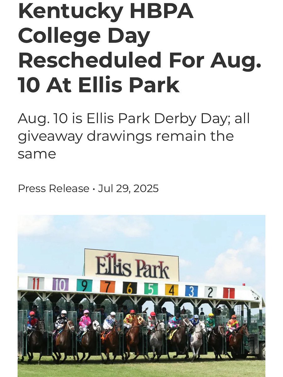 Don’t forget to come out to Ellis Park on Sunday! Scholarship &amp; prizes given out to students after every race! KEMI, UK &amp; U Louisville will be there with equine information! Come see us!