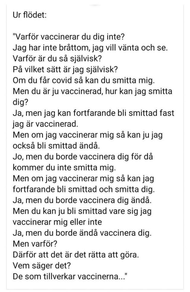 emmasofiastahl's tweet photo. Hur många sprutor har du tagit? Har du slutat? Varför har du slutat? https://t.co/uqbQwe1OEo