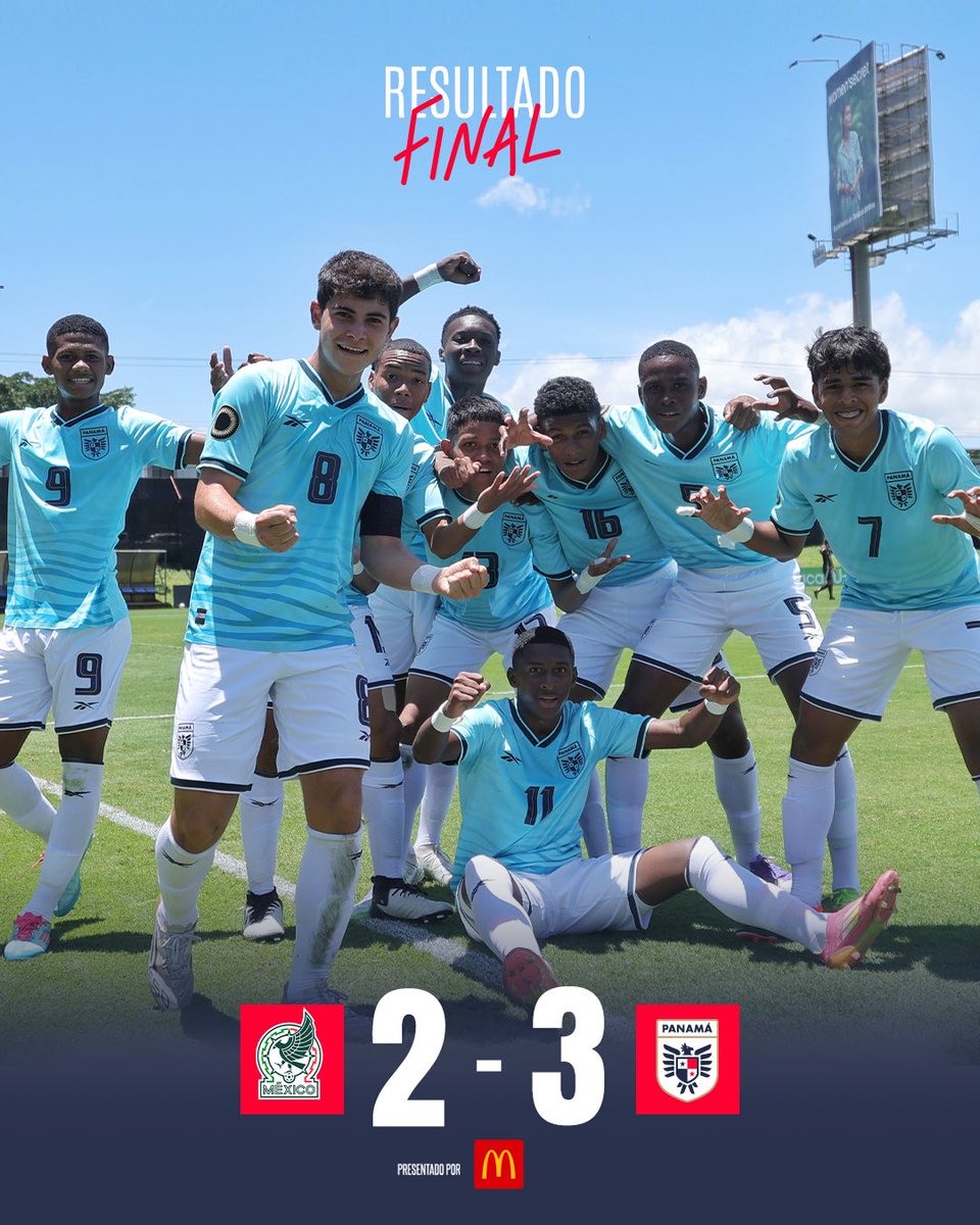 ¡GANAMOOOS Y A SEMIFINALES🇵🇦🇵🇦🇵🇦! 

Gran triunfo de #PanamáSub15🇵🇦 ante México 🇲🇽 con goles de Alfredo Maduro (x2) y Alexander Tull, y con esto clasificamos a las Semifinales del Campeonato de Niños Sub15 de Concacaf 🏆.

¡A SEGUIR CHICOS 🔥🇵🇦!

🇲🇽 2-3 🇵🇦

#MásPanameñosQueNunca🇵🇦