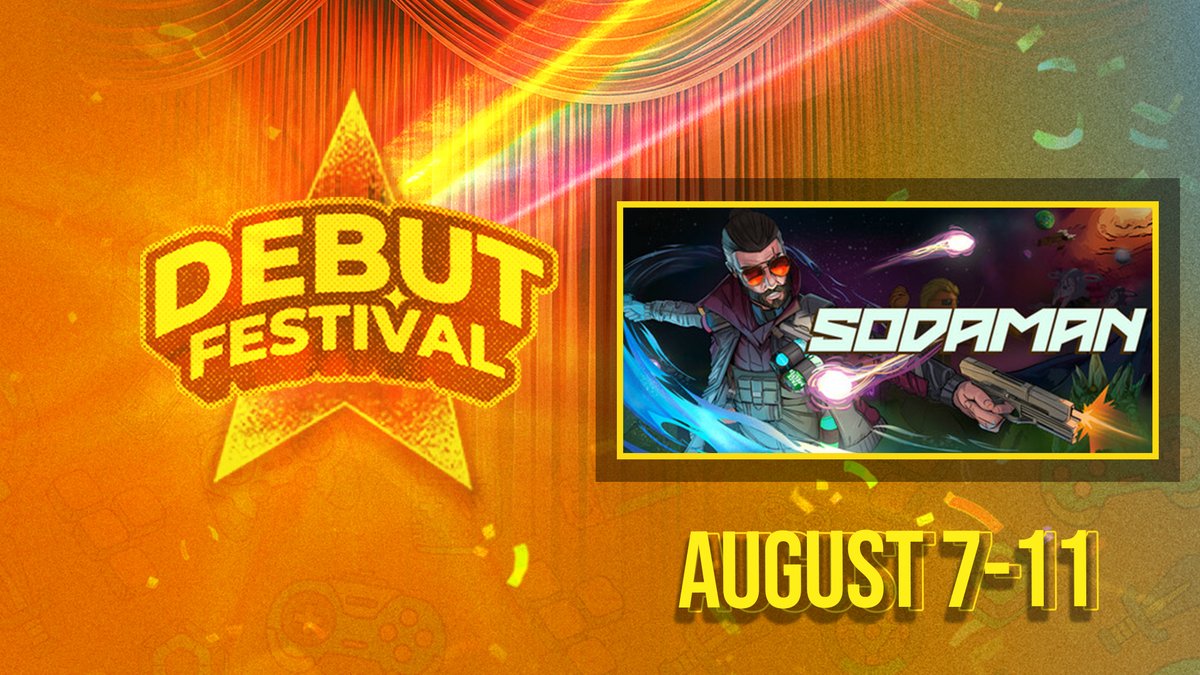 YOUR FAVORITE SUPERSOLDIER IS BACK FOR DEBUT FEST!

Obliterate aliens, drink soda, and become an '80s action figure in our bullet-heaven roguelite game.

25%OFF
store.steampowered.com/app/2178990/So…

#debutfest #indiegamedev #indiegame #sodaman #steam