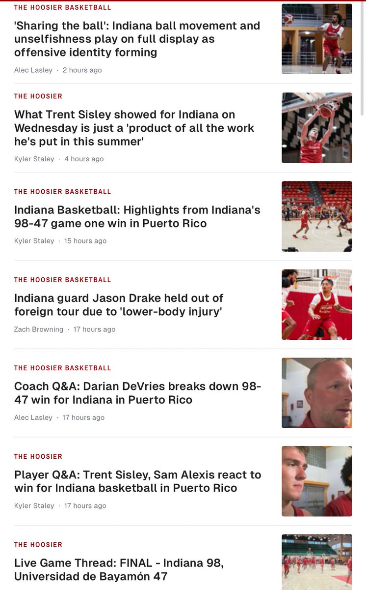 No better time to join TheHoosier.com for just $1 in your first week plus a complimentary year of The Athletic — #iufb fall camp, #iubb in Puerto Rico, recruiting and numerous tidbits from the best national team. Don’t miss out! 

Join: on3.com/teams/indiana-…