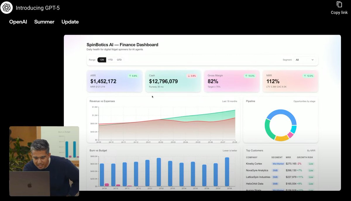 OpenHitesh's tweet image. Congrats @OpenAI on GPT‑5! Quick takeaways from the livestream:
1️⃣ Single model auto‑picks the best approach—no more model juggling.
2️⃣ Gmail &amp;amp; Google Calendar integration = real personalization.
3️⃣ UI is next‑level; I’ve never seen this polish with previous models.