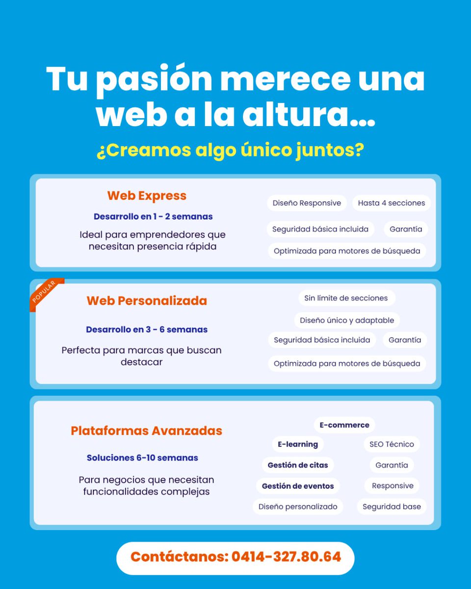 codingtel's tweet image. Te tu página web profesional
🚀 Tu Próximo Paso (Es Gratis)
Agenda tu consultoría estratégica hoy mismo:
📞 0414-327.80.64
📩 info@codingtel.com
🗓calendly.com/codingtel/30min
#DiseñoQueConvierte #WebProfesional #TuÉxitoDigital