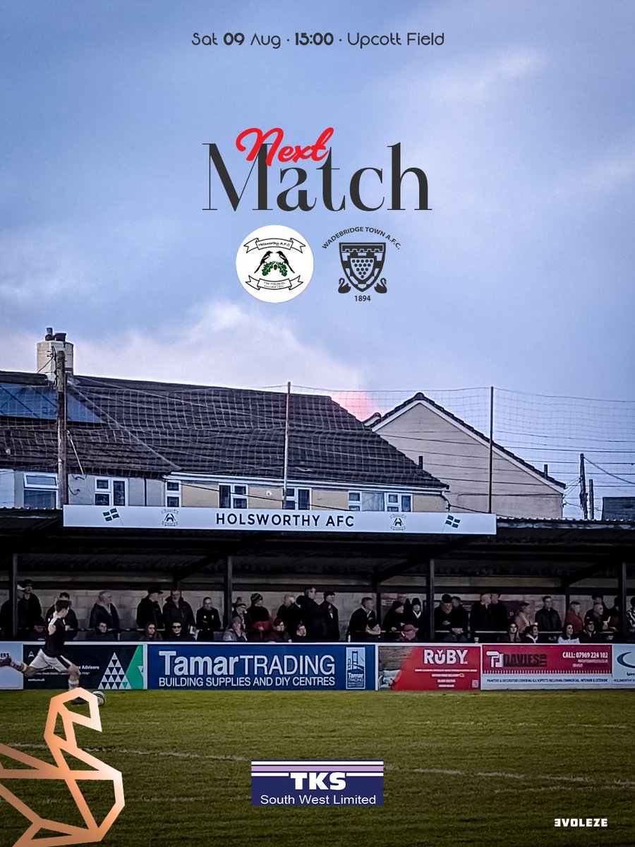 #NextUp the #1stTeam are on their travels this weekend away at The #Magpies 

🆚 Away to <a href="/Hafc125/">Holsworthy AFC</a> 
🏆 <a href="/swpleague/">WALTER C. PARSON PENINSULA LEAGUE</a> Prem West
📅 Saturday 09/08/25
📍 Upcott Field, EX22 6HF
🕒 15:00

#utbb #wadebridgetown #thebridgers #peninsulaleague #cornwallfootball
