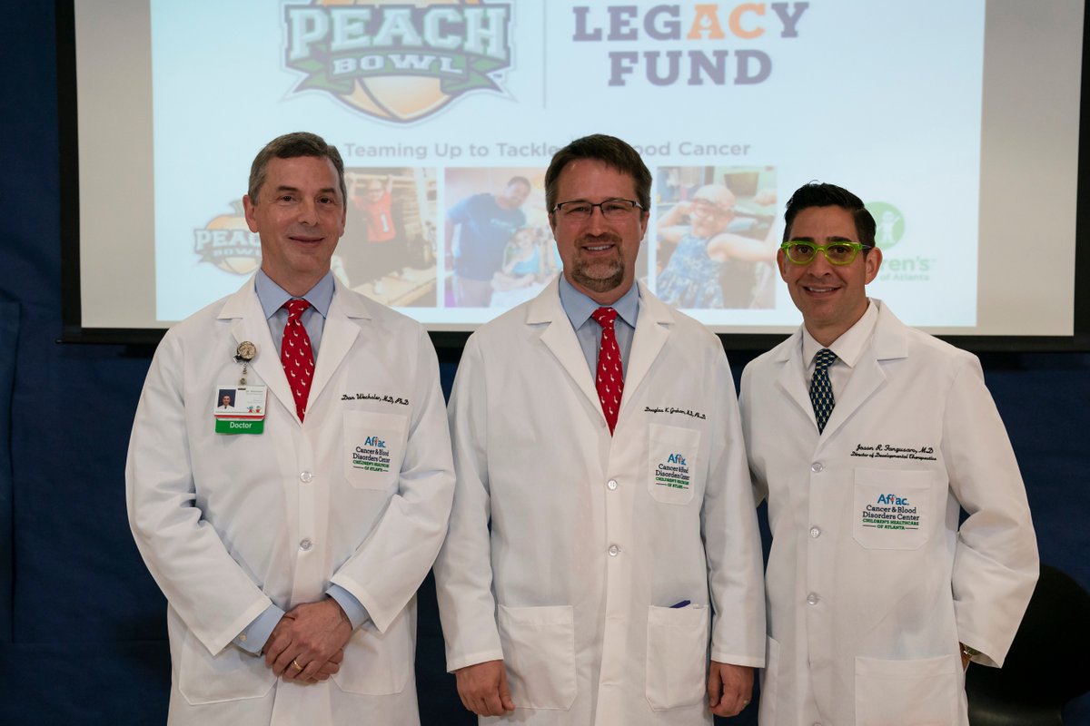 Aflac Cancer and Blood Disorders Center (@atlpedshemonc) on Twitter photo We have four new research projects headed by our hematologists and oncologists thanks to funding from <a href="/CFAPeachBowl/">Chick-fil-A Peach Bowl</a> LegAcy Fund. These projects are aimed at targeting childhood cancers, including brain tumors, osteosarcoma and leukemia. Learn more: choa.org/about-us/newsr…. We have four new research projects headed by our hematologists and oncologists thanks to funding from <a href="/CFAPeachBowl/">Chick-fil-A Peach Bowl</a> LegAcy Fund. These projects are aimed at targeting childhood cancers, including brain tumors, osteosarcoma and leukemia. Learn more: choa.org/about-us/newsr….