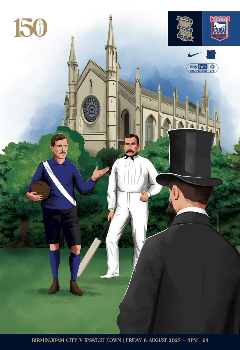 Tomorrow’s programme cover. 🖌️

The first of many to celebrate the Club’s 150th anniversary.