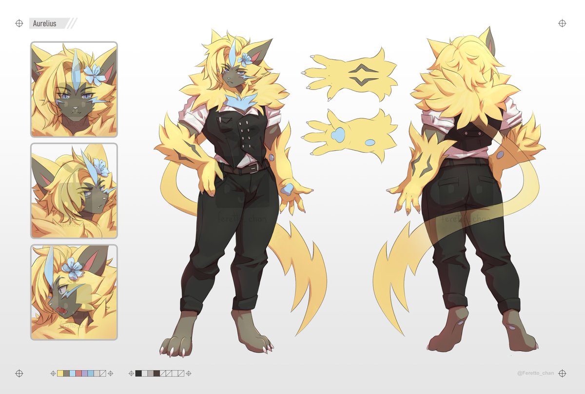 Oh and Aurelius has a short hair version! Commission for <a href="/nbanoob_/">Nbanoob</a> 

#ゼラオラの日 #ゼラオラ #zeraora #ZeraoraDay #Pokemon #furry