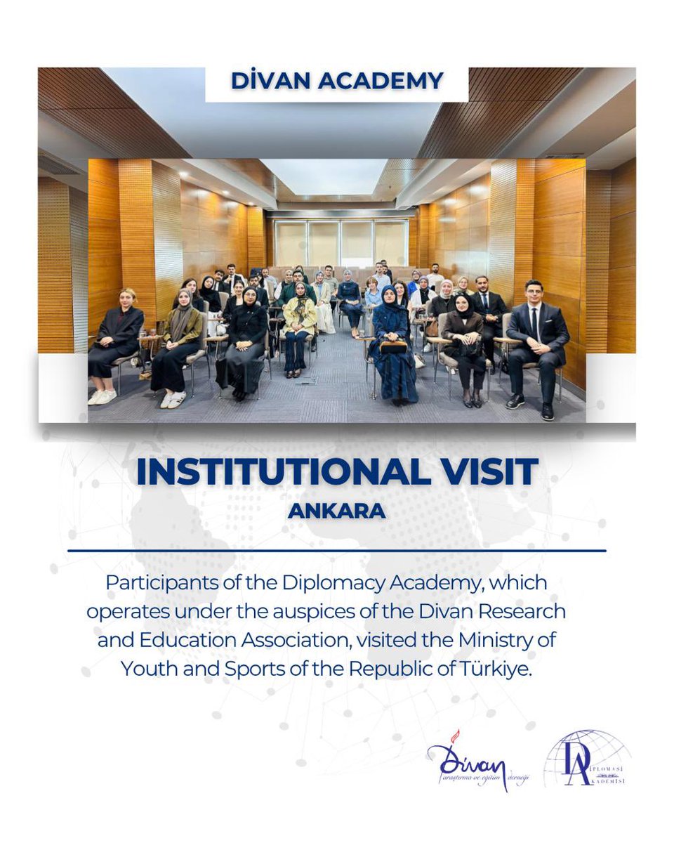 Divan Araştırma ve Eğitim Derneği olarak, Ankara’daki temaslarımız kapsamında T.C. Gençlik ve Spor Bakanlığına ziyaret gerçekleştirdik.

Görüşmede, derneğimizin yürüttüğü eğitim, araştırma ve gençlik odaklı projeleri tanıtma imkânı bulduk; gençliğe yönelik çalışmaların