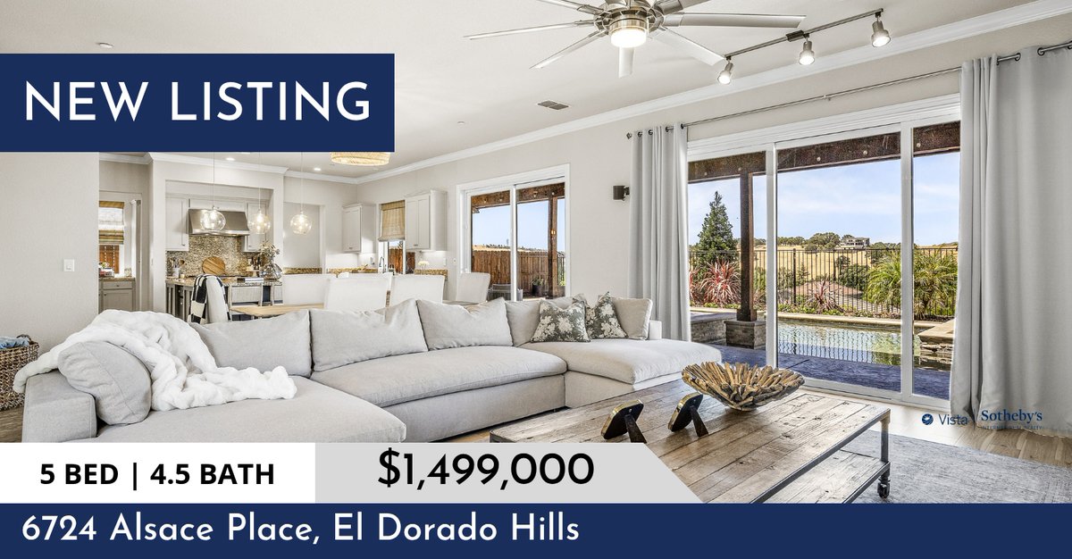 Resort-Style Living In The Prestigious Gated Community Of The Promontory

6724 Alsace Place, El Dorado Hills
5 beds | 4.5 baths | 3,866 sq.ft. (btv)
Offered at $1,499,000

This meticulously maintained home blends luxury and... sothebysrealty.com/vistasir/eng/s…