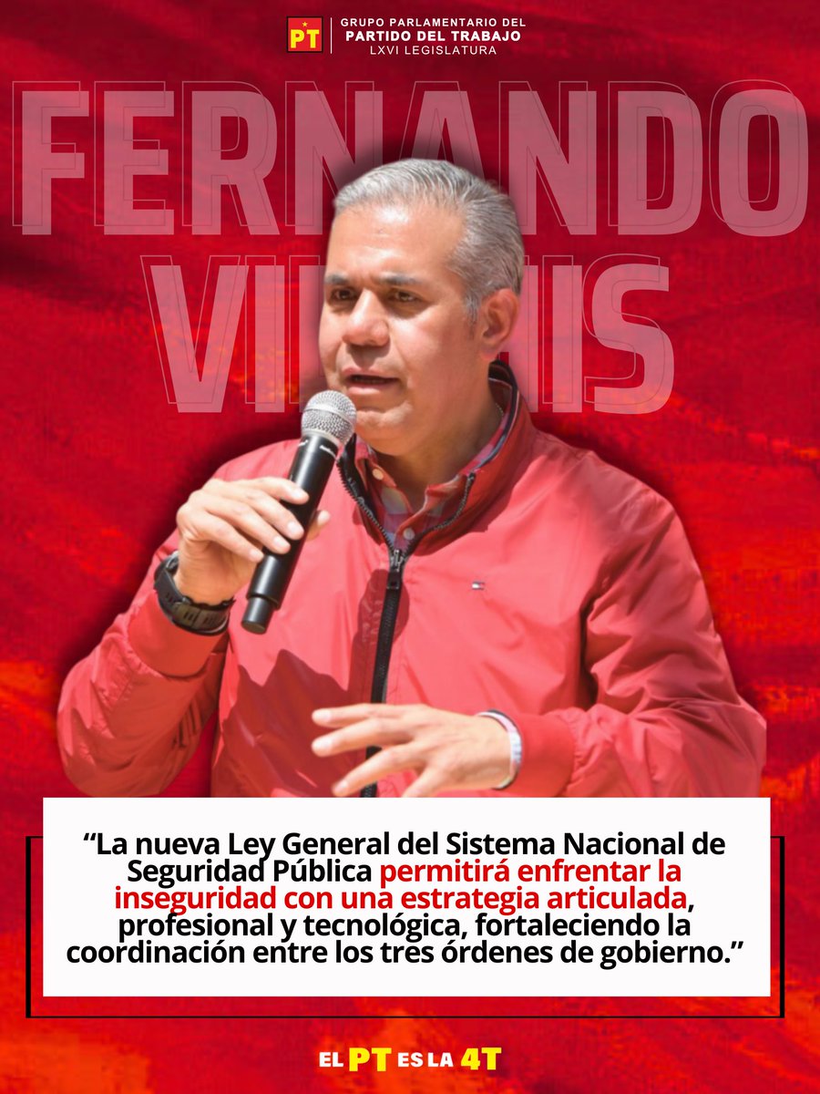 Diputadas y Diputados Petistas (@diputadosptmx) on Twitter photo ¡Más seguridad, mejor coordinación! 🚨
En el PT votamos a favor de expedir la nueva ley que articula esfuerzos, profesionaliza el trabajo y fortalece la seguridad en todo el país: Dip. <a href="/FerVilchisMx/">Fernando Vilchis</a>.
#PTesla4T ¡Más seguridad, mejor coordinación! 🚨
En el PT votamos a favor de expedir la nueva ley que articula esfuerzos, profesionaliza el trabajo y fortalece la seguridad en todo el país: Dip. <a href="/FerVilchisMx/">Fernando Vilchis</a>.
#PTesla4T