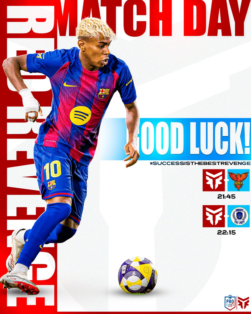 ¡HOY JUGAMOS! • #FC25 

21:45 🆚 #FenixeSports
22:15 🆚 #SBBS

#SuccessIsTheBestRevenge