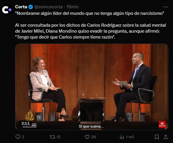 Todo lo que decimos acá sobre Milei sin ningún dato y sin ninguna duda, lo van a terminar confirmando los que fueron o todavía siguen siendo sus lacayos. Sólo es cuestión de tiempo.