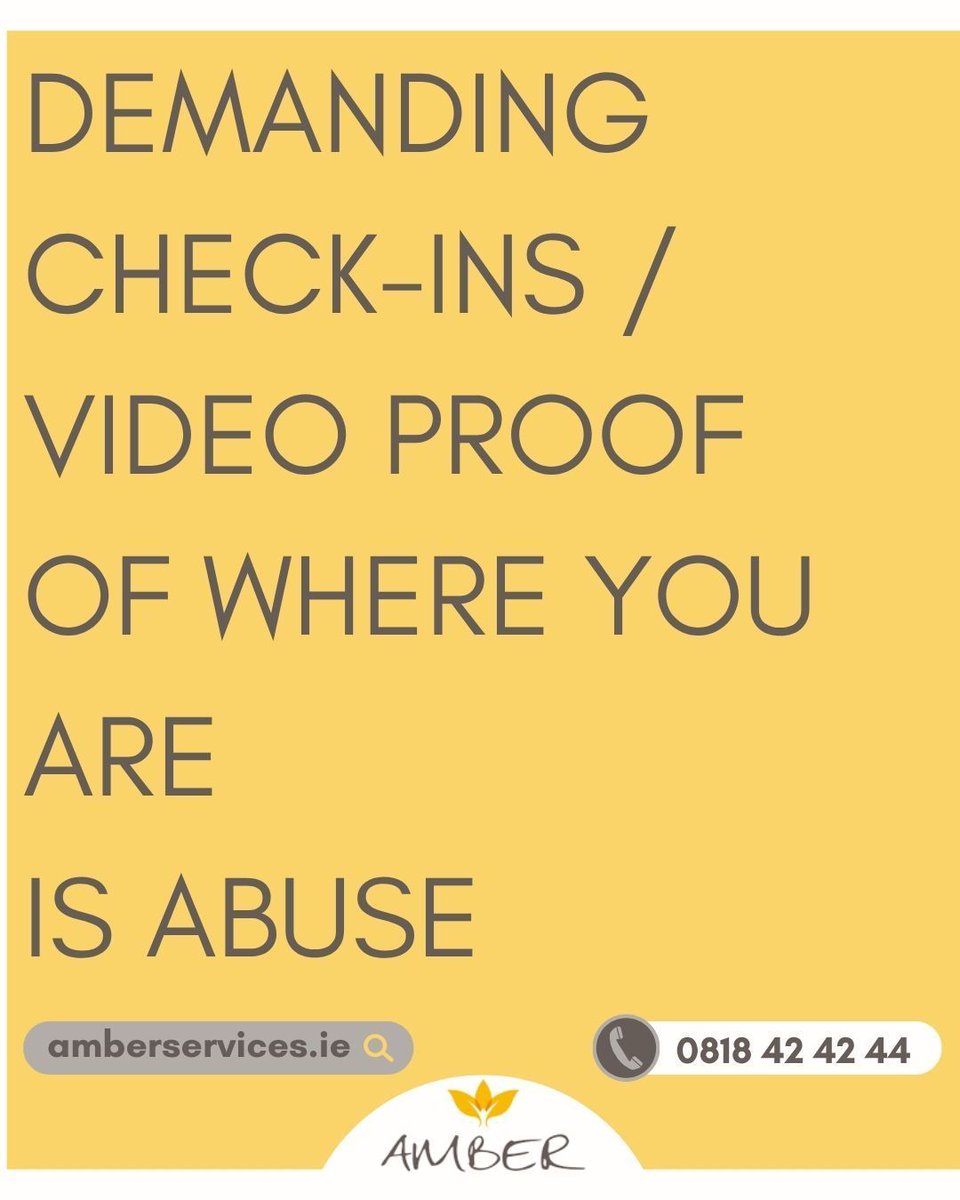 AmberRefuge's tweet image. This isn't care or protection. It's control.
Learn more about coercive control here 
amberservices.ie/is-it-abuse/ty… 
#ItsAllAboutControl #PowerAndControl #CoerciveControl #ItsNotCareItsControl #DomesticAbuse #ThisIsAbuse #NotAllAbuseIsPhysical