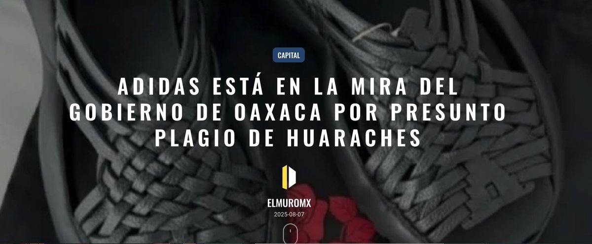 el_muromx's tweet photo. #ApropiaciónCultural |
👡💰 #Seculta solicitó la  suspensión inmediata de la comercialización del modelo “#Oaxaca Slip On”,  cuyos #huaraches tradicionales de #Yalalag, fueron utilizados como base  estética del #calzado.

Pedro Matías/ Qué Pasa Pedro✏️
🔊 https://t.co/sMEQatJhnJ https://t.co/CiA84VRusF