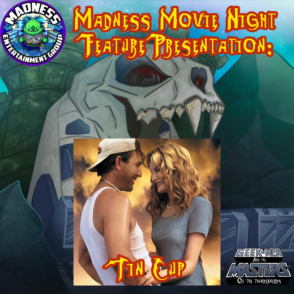ThunderNerdsPod's tweet photo. Tonight at 7pm, in partnership w/ @MadnessComic , we’ll be showing “Tin Cup” exclusively on https://t.co/BxgLCpPEAf in preparation for tomorrow’s episode of ADHD Theater at 9pm!
Come watch along with us and tune in tomorrow to hear our thoughts on both movies!
#geekmen https://t.co/VLt5jEUZNM