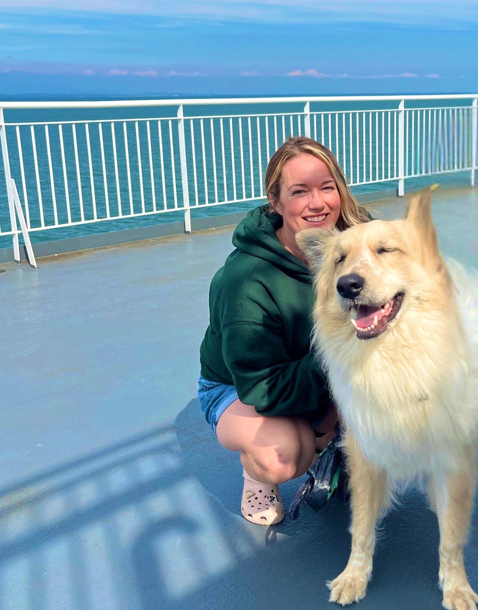 Quick update to let you know my rescue dog is still living his best life. He loved Fernie and the World’s Largest Truck, but most of all he loved the ocean breeze and seeing some humpbacks on the very special deck for dogs aboard <a href="/BCFerries/">BC Ferries</a>.  #BigRigBauer