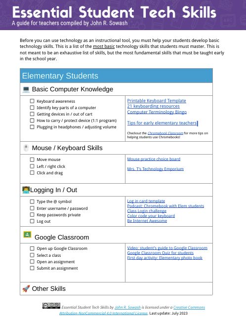 Before you can use technology as an instructional tool, there are some basic technology skills students MUST master.

Download my free tech skills checklist: chrmbook.com/student-techno…

#GoogleEDU #chromebookEDU