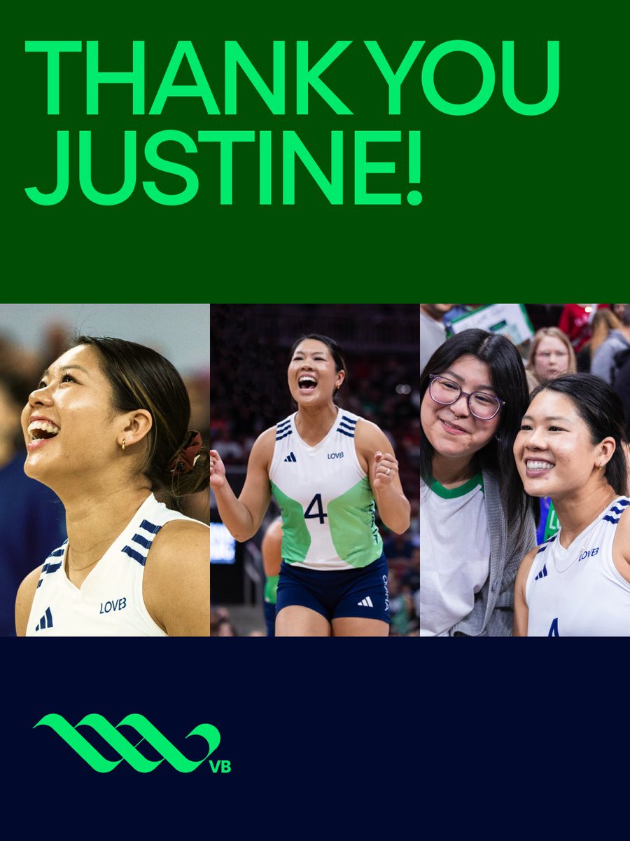 LOVB Omaha Volleyball (@lovboma) on Twitter photo Forever grateful for <a href="/jwongorantes/">Justine Wong-Orantes</a> — your passion, resilience, and heart shaped this team.
Here’s to all the incredible things coming your way next. 💚 Forever grateful for <a href="/jwongorantes/">Justine Wong-Orantes</a> — your passion, resilience, and heart shaped this team.
Here’s to all the incredible things coming your way next. 💚