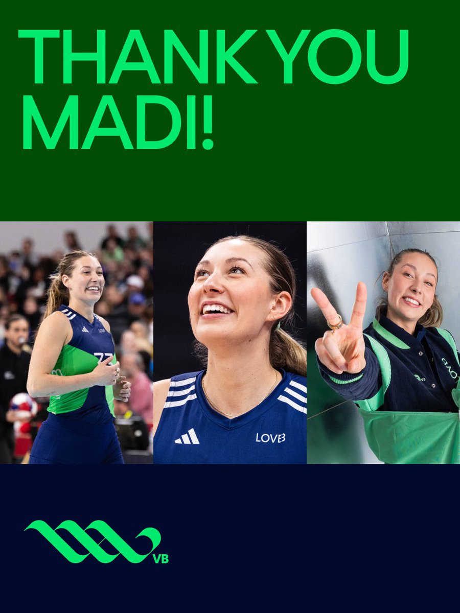 LOVB Omaha Volleyball (@lovboma) on Twitter photo Thank you, <a href="/MadiKubik/">Madi Kubik Banks</a> for everything you brought to this team: your energy, your heart, and your game.
Wishing you all the best in your next chapter. 💚 Thank you, <a href="/MadiKubik/">Madi Kubik Banks</a> for everything you brought to this team: your energy, your heart, and your game.
Wishing you all the best in your next chapter. 💚