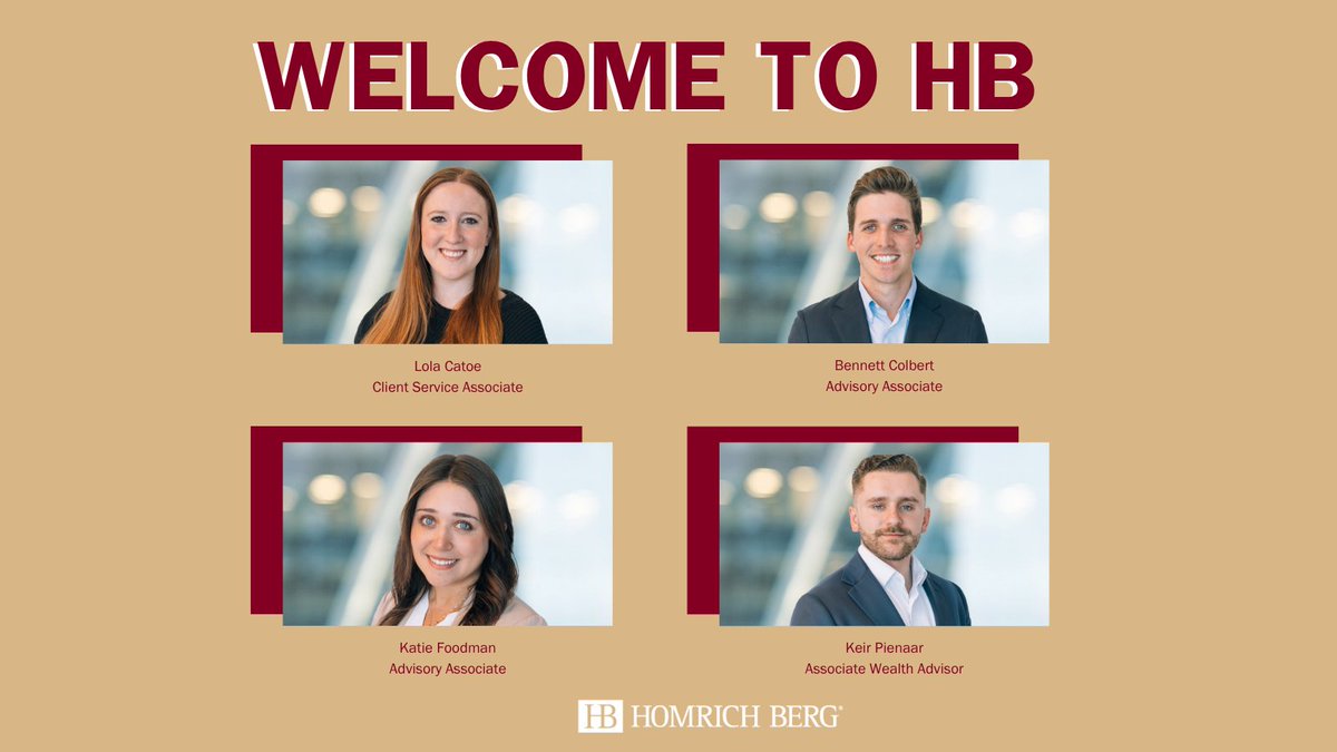 Please join us in welcoming Lola, Bennett, Katie, and Keir to the HB team!

#homrichberg #fiduciary #feeonly #financialadvisor #financialplanning #ria #financialadvisors #financialplanners #wealthmanagement
#wealthmanagementservices