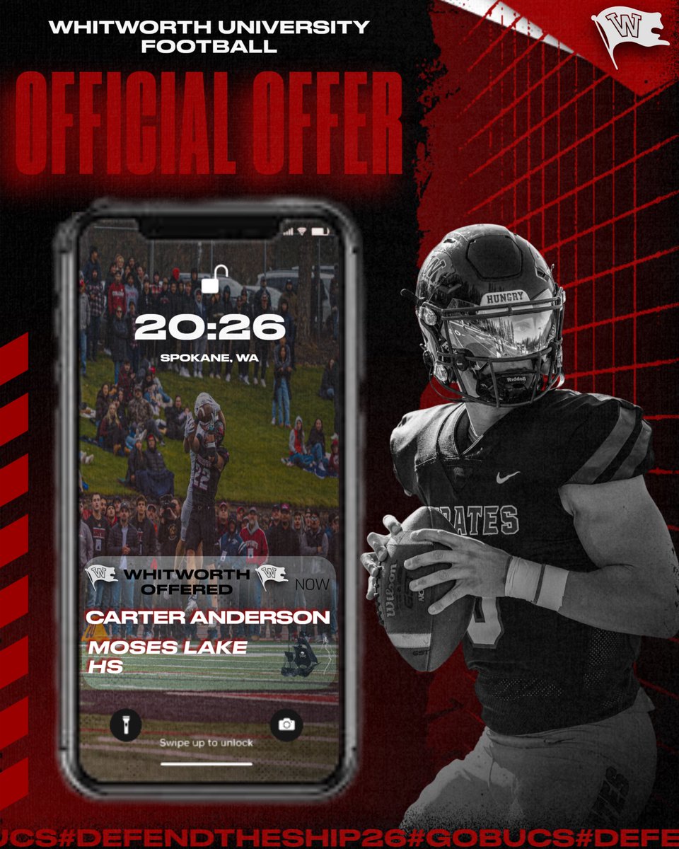 Carter Anderson (@c_anderson_11) on Twitter photo After a great call with <a href="/NicRoger3/">Nic Roger</a> I am blessed and excited to announce I have received my 3rd offer from Whitworth University to play college football! <a href="/coachsandberg/">Rod Sandberg</a>
<a href="/NickFarman55/">Nick Farman M.S.</a> After a great call with <a href="/NicRoger3/">Nic Roger</a> I am blessed and excited to announce I have received my 3rd offer from Whitworth University to play college football! <a href="/coachsandberg/">Rod Sandberg</a>
<a href="/NickFarman55/">Nick Farman M.S.</a>