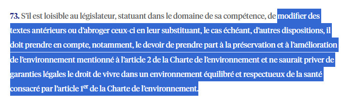 L'avis du <a href="/Conseil_constit/">Conseil constit</a> sur l'acétamipride est capital :
conseil-constitutionnel.fr/decision/2025/…
Car il dit :
- dérogation trop floue, trop large,
- le problème n'est pas le danger mais le retour en arrière.
Moralité : ne surtransposer les règles européennes qu'avec d'infinies précautions.