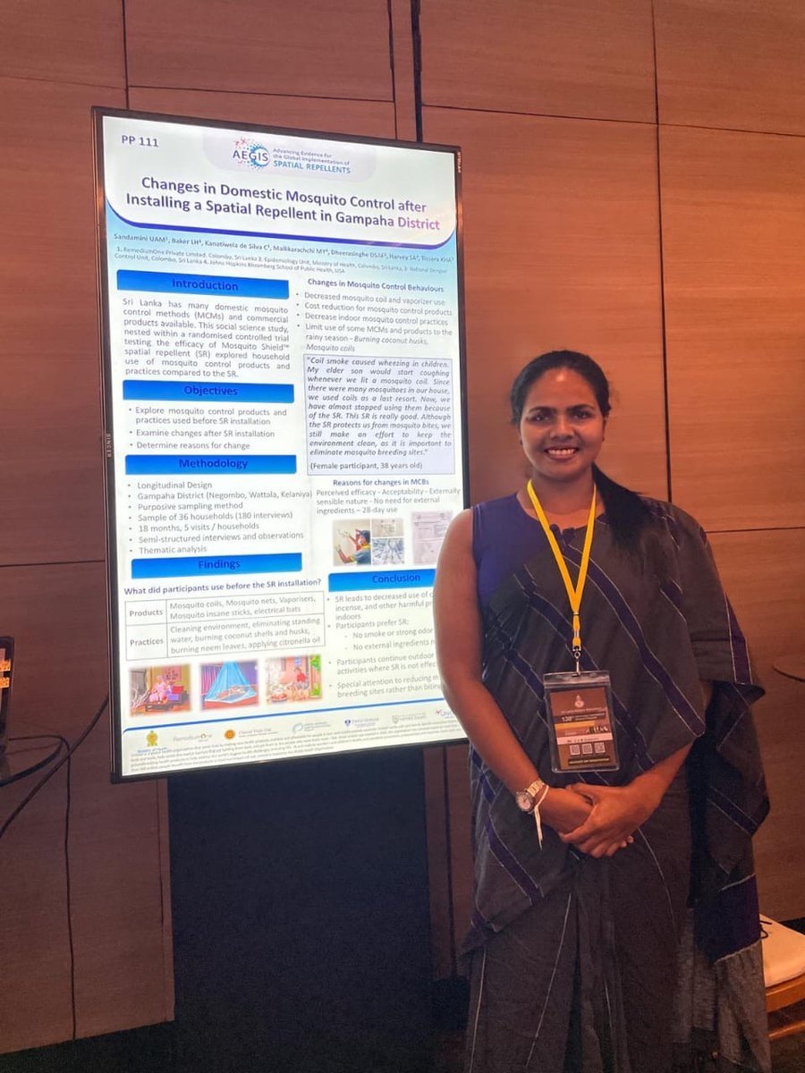 AEGIS (@aegisprogram) on Twitter photo Madhushi Sandamini from the <a href="/RemediumOne/">RemediumOne</a> team presented a poster titled, "Changes in Domestic Mosquito Control after installing a spatial repellent in Gampaha District" at the 138th Anniversary International Medical Congress of the Sri Lanka Medical Association in July. Madhushi Sandamini from the <a href="/RemediumOne/">RemediumOne</a> team presented a poster titled, "Changes in Domestic Mosquito Control after installing a spatial repellent in Gampaha District" at the 138th Anniversary International Medical Congress of the Sri Lanka Medical Association in July.
