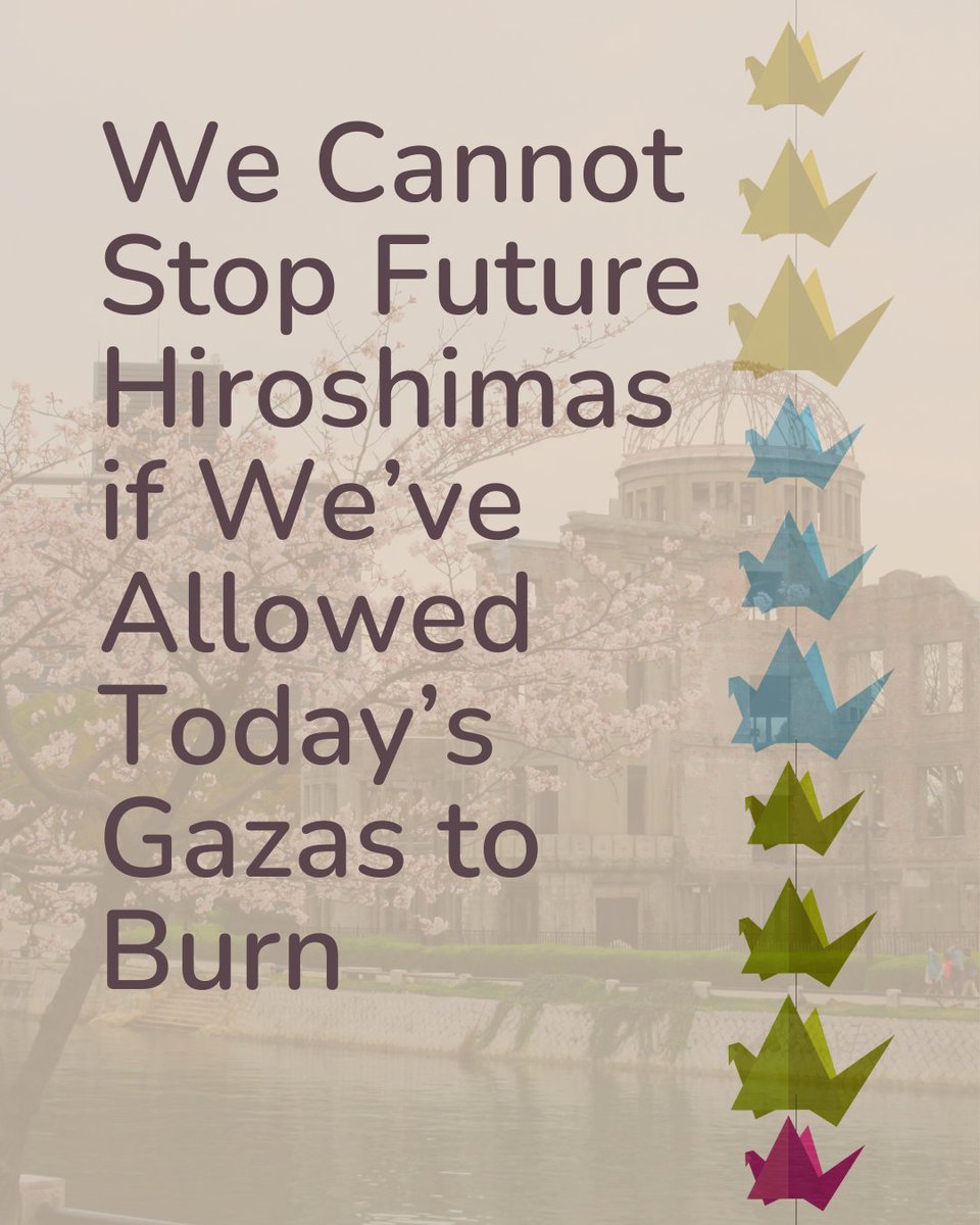 🕊️‘Never again’ must mean #NeverAgain.

✊Read Dr. Ghassan Shahrour’s, "We Cannot Stop Future Hiroshimas if We’ve Allowed Today’s Gazas to Burn." snakeriveralliance.org/2025/08/we-can…

🌍This week, we reflect on #Nuclear violence in #Hiroshima and #Nagasaki, and recommit to #peace.