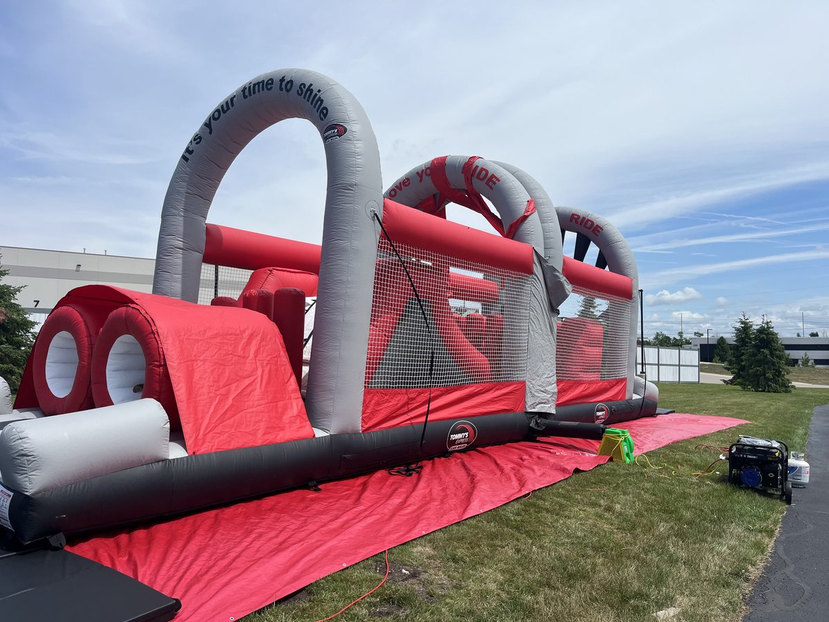 Real talk: what's your time? #inflatable #obstacle #course
