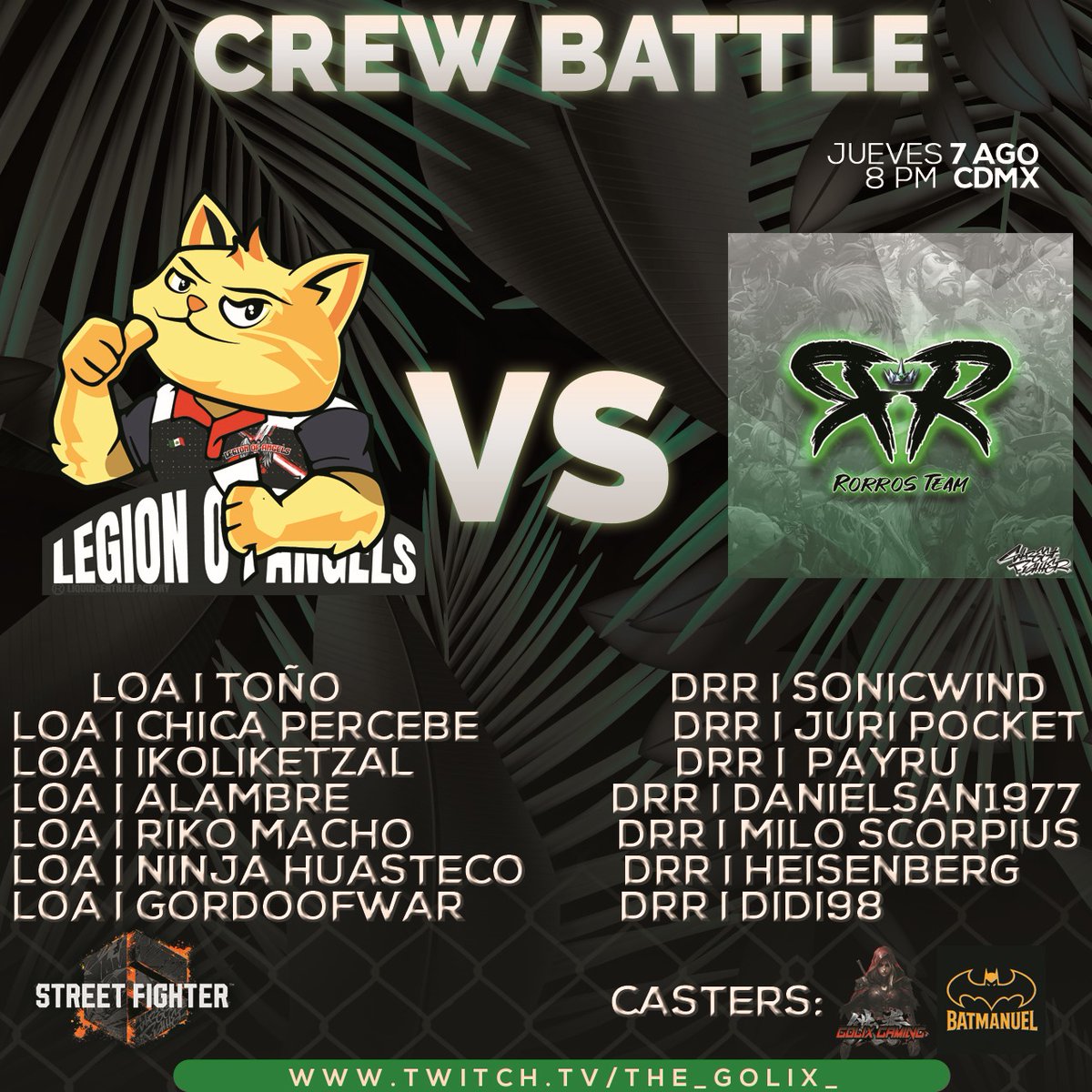 Nos vemos al rato en esta Teamfight mi gente. 

twitch.tv/the_golix_