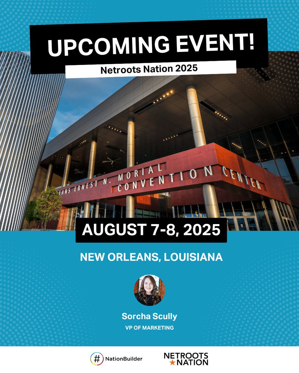 NationBuilder (@nationbuilder) on Twitter photo Netroots Nation, weโre coming for ya! Our very own <a href="/sorcha_scully/">Sorcha Scully</a> is on the ground at #NN25 and ready to chat digital tools, movement wins, or just swap stories over coffee. ๏ธ
Building something big? Letโs connect ๐ Netroots Nation, weโre coming for ya! Our very own <a href="/sorcha_scully/">Sorcha Scully</a> is on the ground at #NN25 and ready to chat digital tools, movement wins, or just swap stories over coffee. ๏ธ
Building something big? Letโs connect ๐