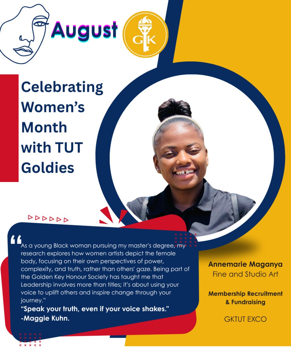 GKTUTChapter's tweet photo. Hey Goldies ✨️ 

Let's celebrate Women's Month in style with the TUT Goldies.

#women'smonth #GKTUTChapter #yesgk ##gksa https://t.co/0LbOubu1vp