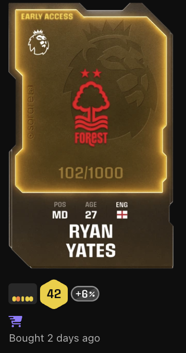 New #giveaway ! Ryan Yates in season.
To Enter:

1⃣ Follow me 
2⃣Comment <a href="/Sorare/">Sorare</a> username
3⃣ RT

24 Hours⏰