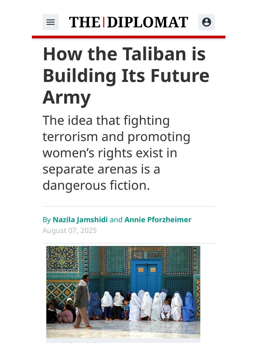 Dr. Douglas Chin (@dtazeh) on Twitter photo Subjugating women is “the canary in the coal mine.” The Taliban are assembling an army against Western civilization… and the U.S. is funding it
—must-read from <a href="/NazilaJamshidi1/">Nazila Jamshidi</a> <a href="/AnniePforzheime/">Annie Pforzheimer</a> <a href="/TheDiplomatMag/">Diplomat Magazine (International)</a> Subjugating women is “the canary in the coal mine.” The Taliban are assembling an army against Western civilization… and the U.S. is funding it
—must-read from <a href="/NazilaJamshidi1/">Nazila Jamshidi</a> <a href="/AnniePforzheime/">Annie Pforzheimer</a> <a href="/TheDiplomatMag/">Diplomat Magazine (International)</a>