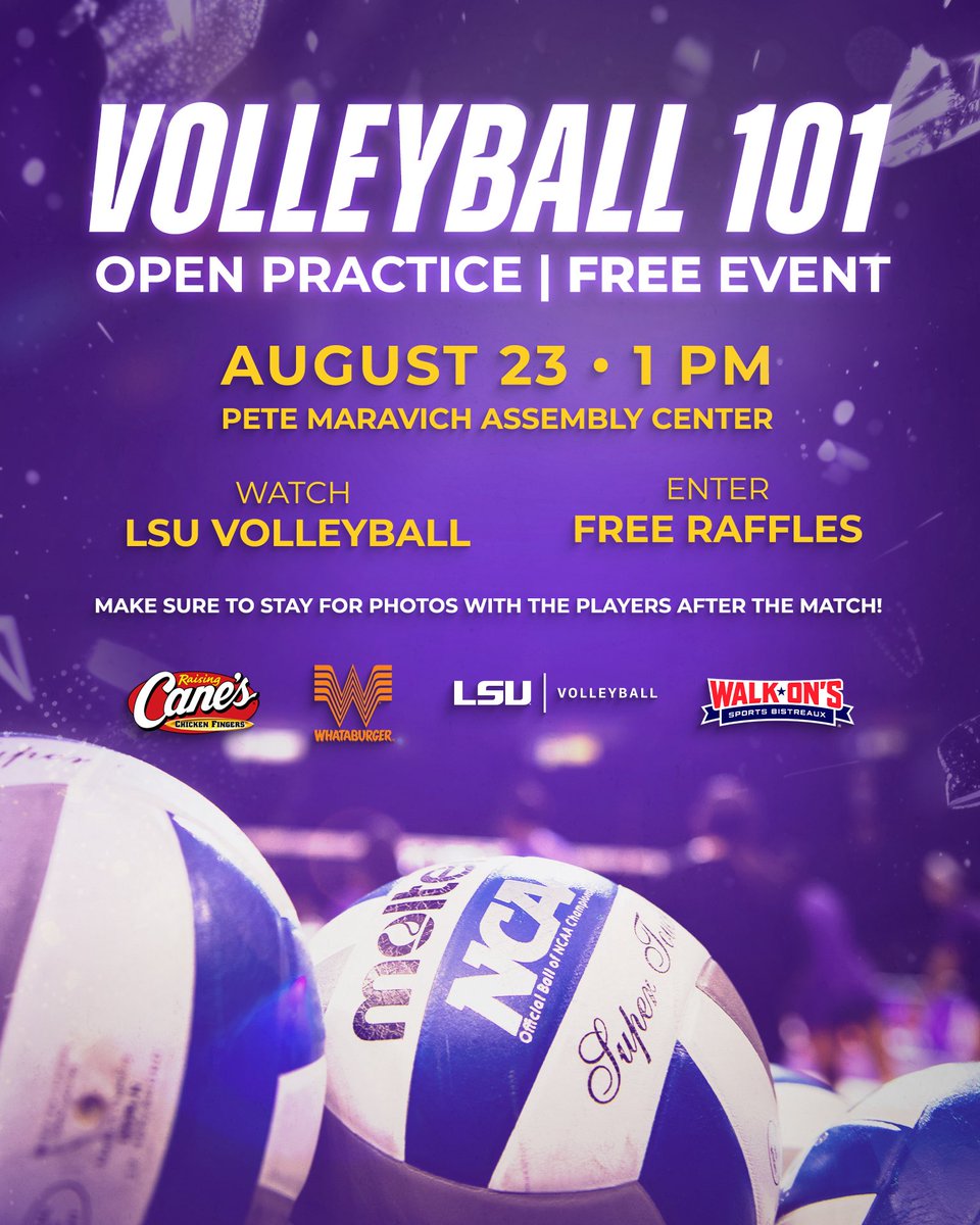 Class is in Session 🤓 

Join us in the PMAC on August 23rd for Volleyball 101! 

🏐 Open practice. 
🕐 1 p.m. CT. 
🎟️ Free raffles. 
📸 Pictures with the team.