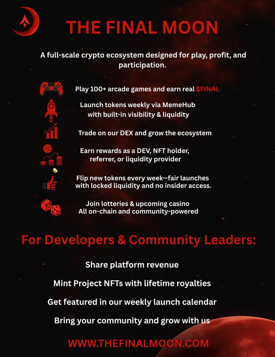 <a href="/CronosChaz/">⛓️ Colin ⛓️ Ⓥ</a> True happiness is when a project genuinely puts its community first not just hype, but real value.

I'm not just being bullish; I'm positioning early.
@The_Final_Moon is launching soon with a powerful multi-product ecosystem.

Want early access and rewards?
Join the Telegram now: