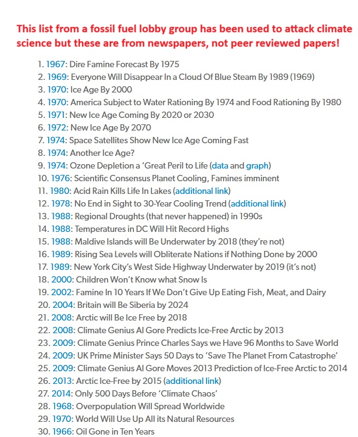 If you came across this list used to attack climate science, be warned it is from the American Enterprise Institute (AEI),  a rich fossil fuel lobby group. The list is HIGHLY misleading and I will go through each and every one in this mega thread to show you why it is misleading: