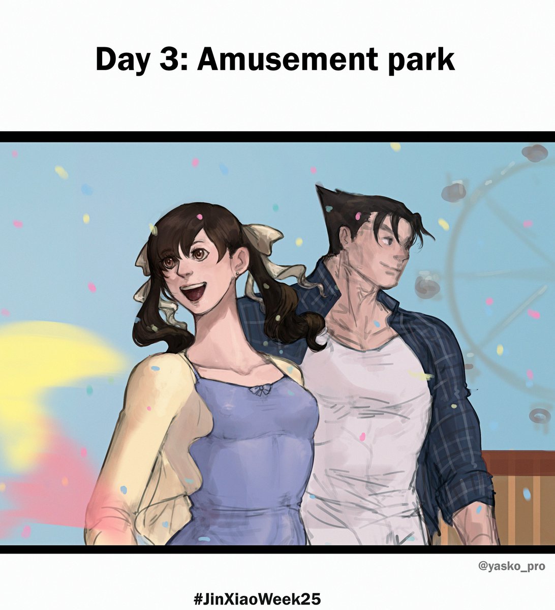 yasko_pro's tweet photo. Day 3: Amusement park  
(yes, colored one. Eat well) 
 #JinXiao #JinXiaoWeek #JinXiaoWeek2025 https://t.co/JpaTDXMBpd