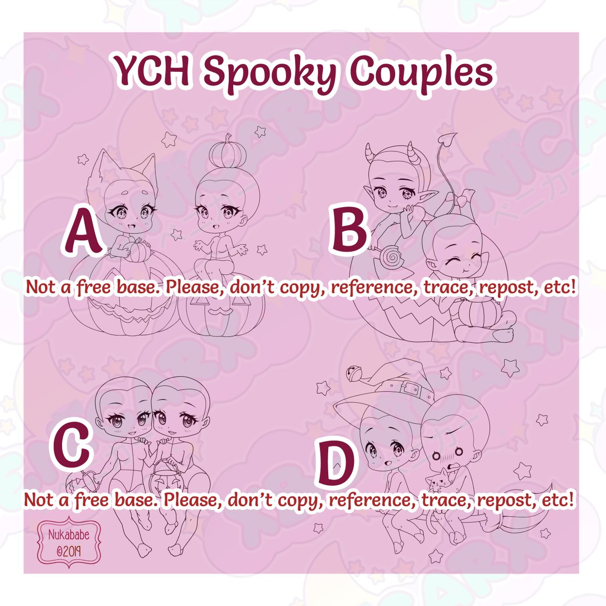 👻🎃YCH Spooky Couples 🎃👻
New service in VGen!
Limited slots!

🍁🍂 🎃🍂🍁
Comms in VGen!
vgen.co/xbenicarx
🍁🍂 🎃🍂🍁

#ych | #halloween | #VGen