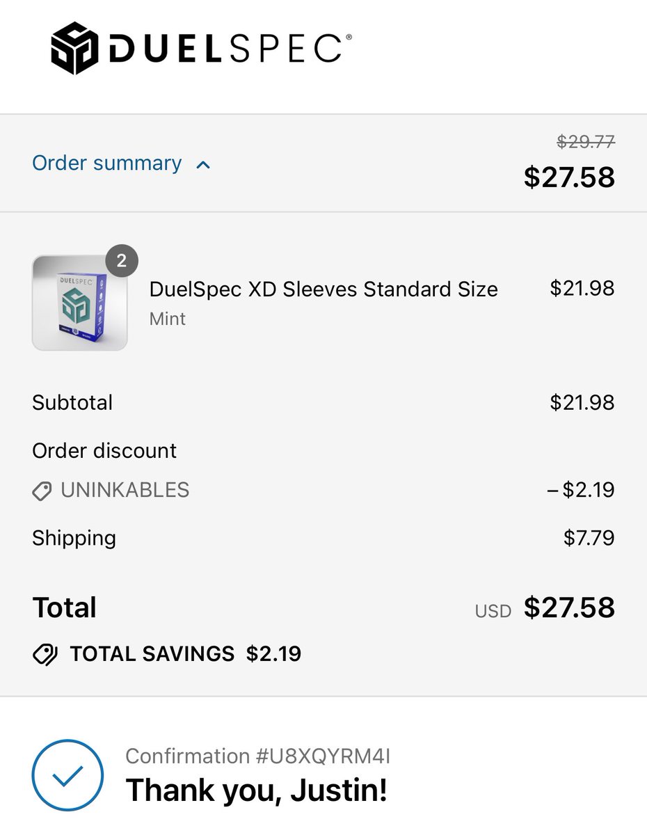 I got more <a href="/DuelSpecTCG/">DuelSpec</a> sleeves because I wanted to use the code “RENTFREE” again… but turns out you can only use it once lol. Oh well! Let’s get another color! 😁