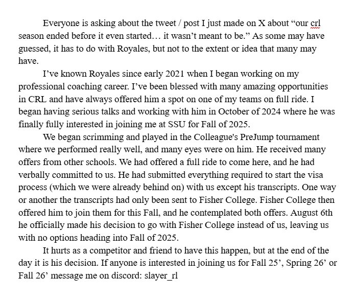 Likes and Retweets appreciated so we can try our best to find a teammate to join us at Shawnee State University &lt;3