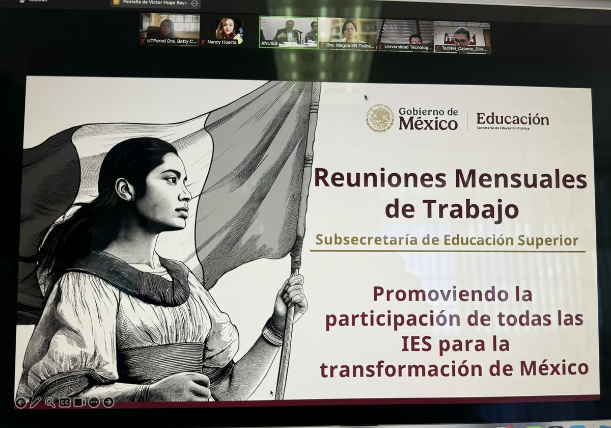 aechavez_betty's tweet photo. El día de hoy se llevó a cabo una reunión de trabajo entre la Instituciones de la Subsecretaría de Educación Superior y la Asociación Nacional de Universidades e Instituciones de Educación Superior (ANUIES), encabezada por el Subsecretario Dr. Ricardo Villanueva
#UTParral https://t.co/yUApQPFAi9