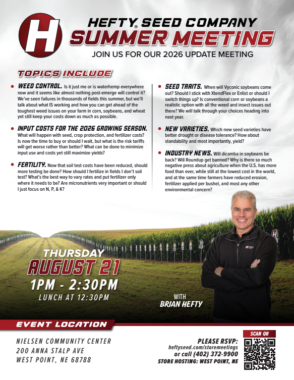 HeftyWestPoint's tweet photo. Join us for Hefty's 2026 Kickoff Meeting!

Date: Thursday, August 21st
Time: 12:30-2:30pm with lunch
Location: The Nielsen Center in West Point, NE

Scan the QR code or call the office @ 402-372-9900 to RSVP! https://t.co/yP359uLaox